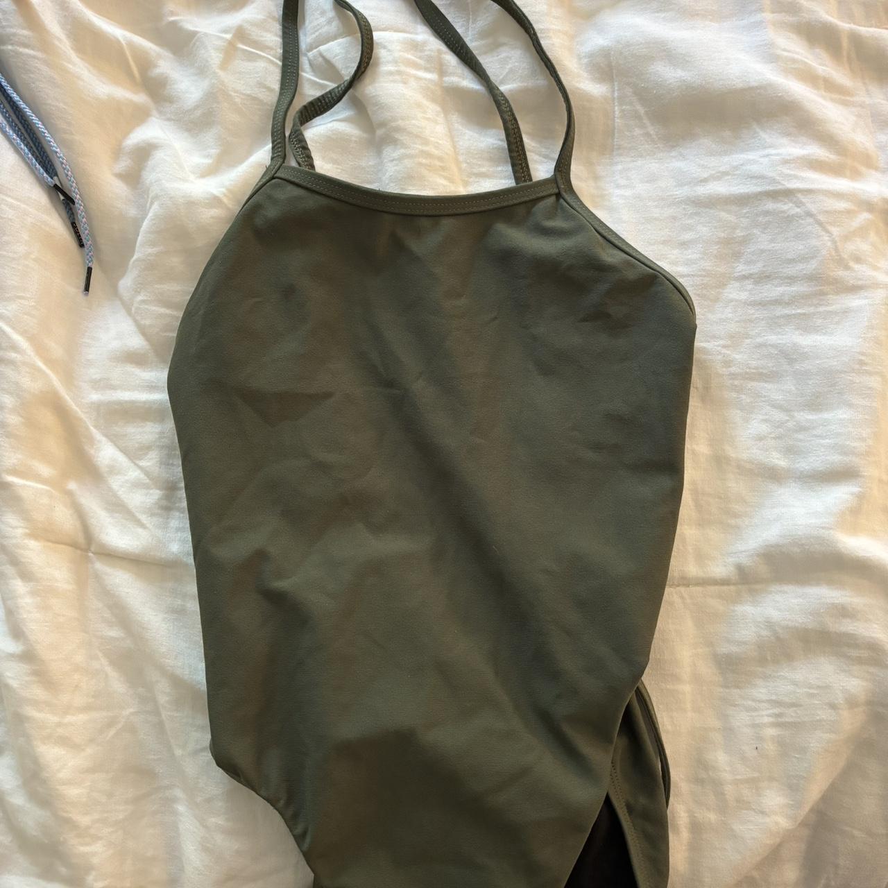 Army green “ jackson 4” jolyn one piece. Size 26... - Depop