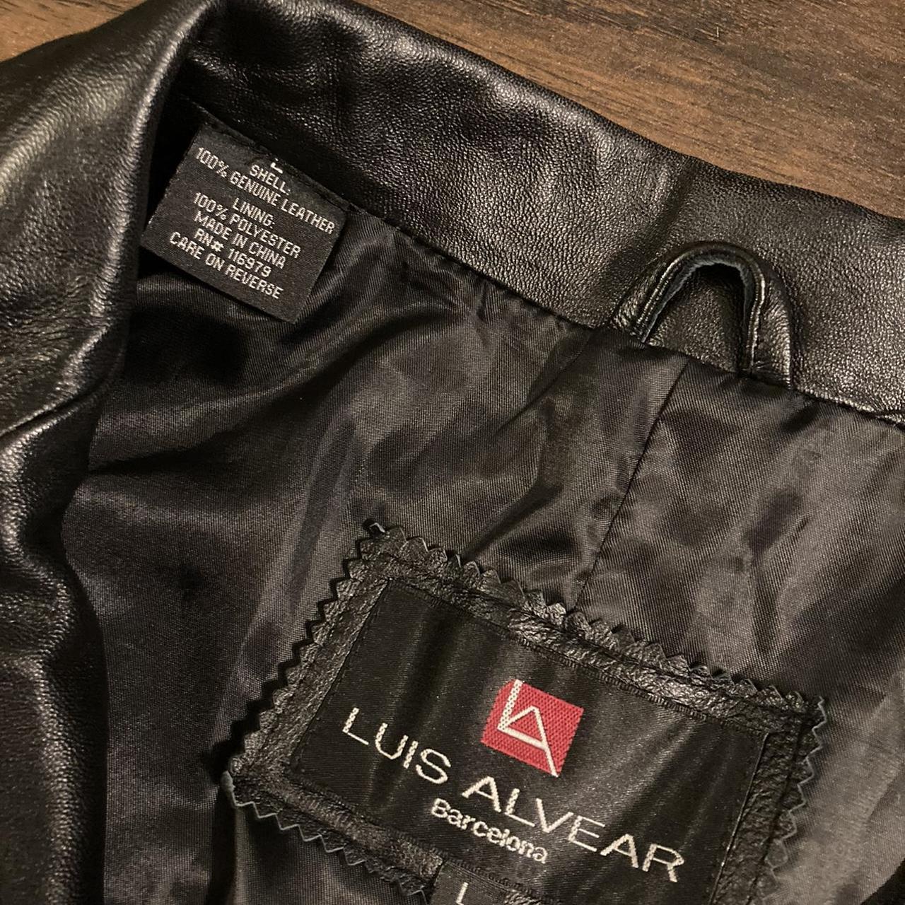 LUIS alvear barcelona black leather 2024 jacket size L