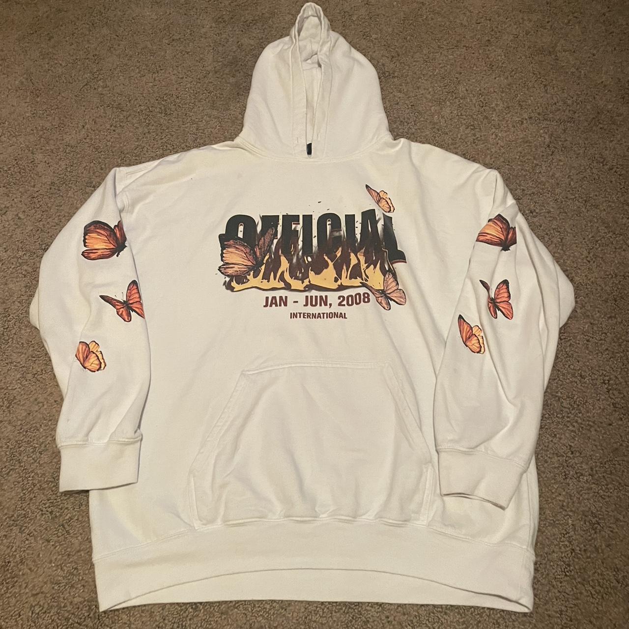 super dope white hoodie size large not really for... - Depop