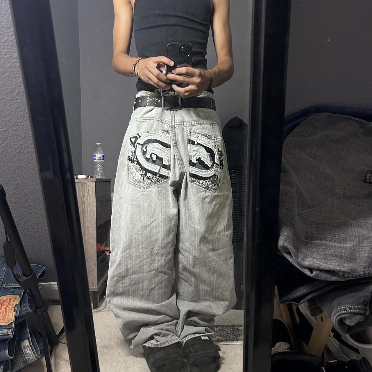 INSANE PAIR OF PERFECT BAGGY ECKO JEANS WIT CRAZY Depop