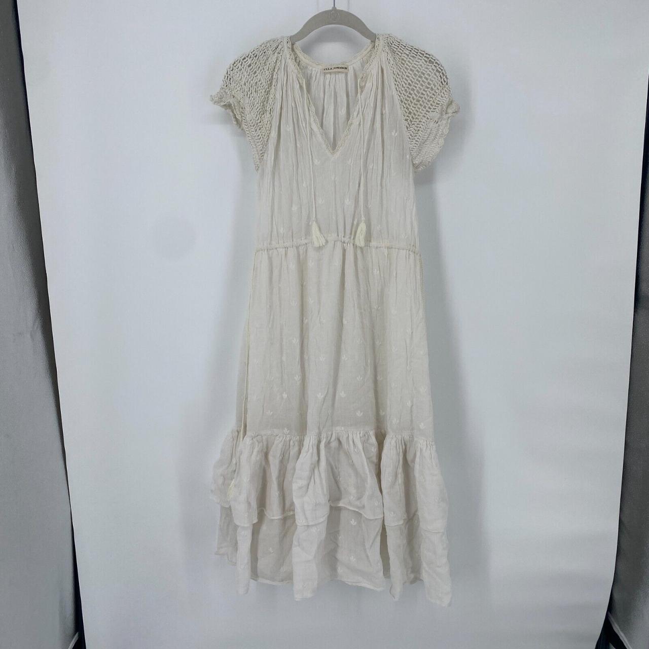 Ulla Johnson Women's Cream Dress | Depop