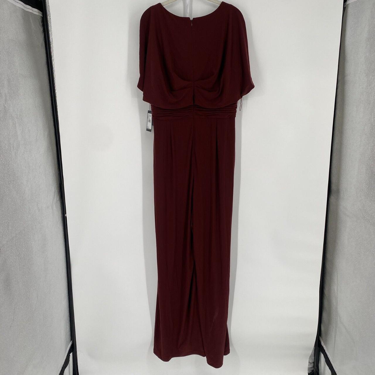 Adrianna Papell Jumpsuit Women s 16 burgundy draped Depop