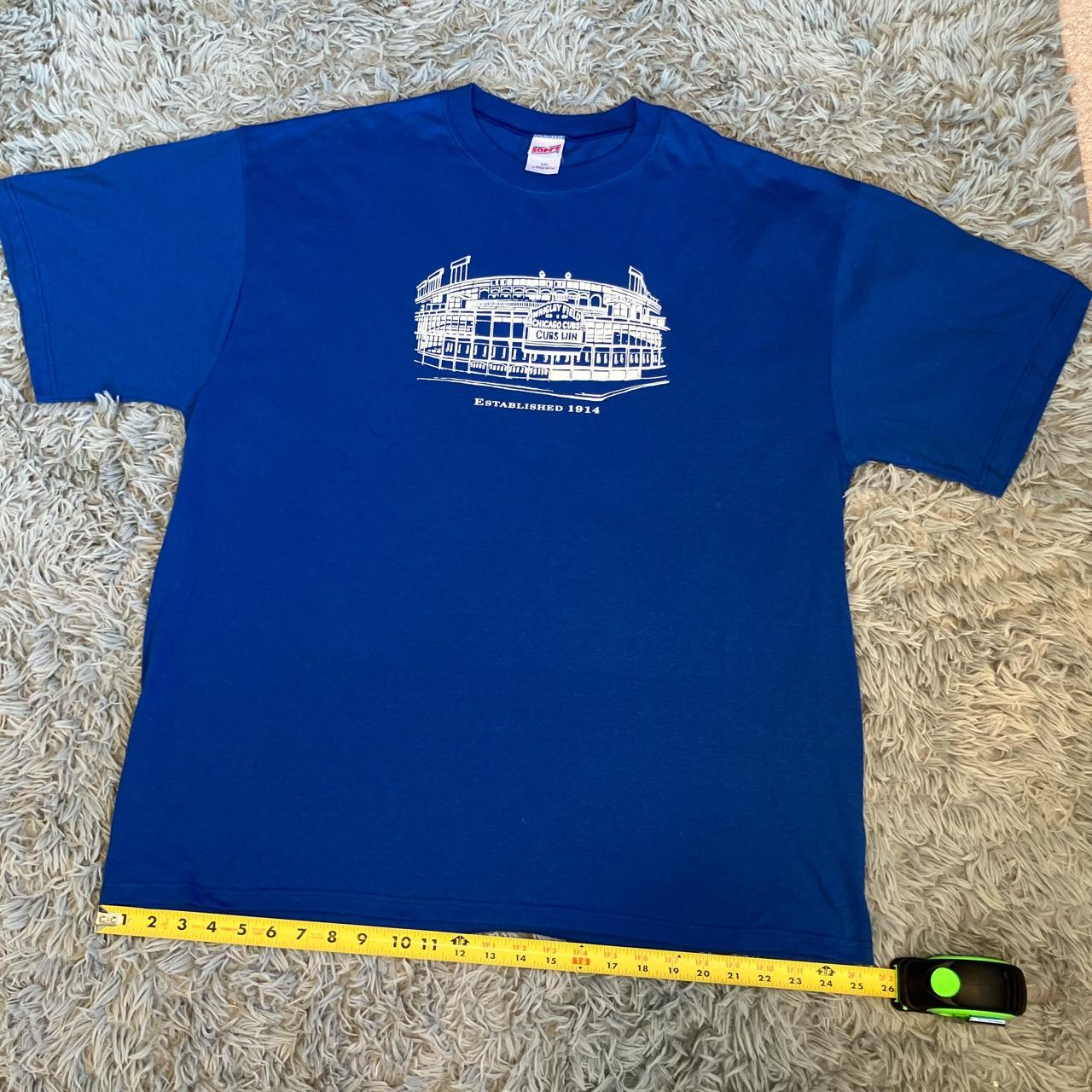 Vintage navy Chicago wrigley field graphic - Depop