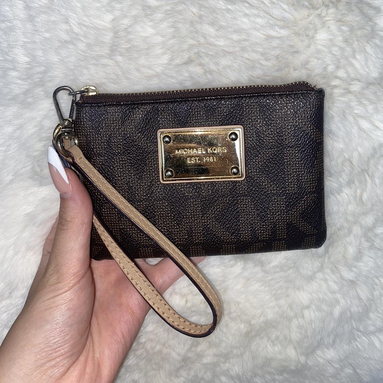 Michael Kors Jet Set Wristlet Wallet Brown Used Depop