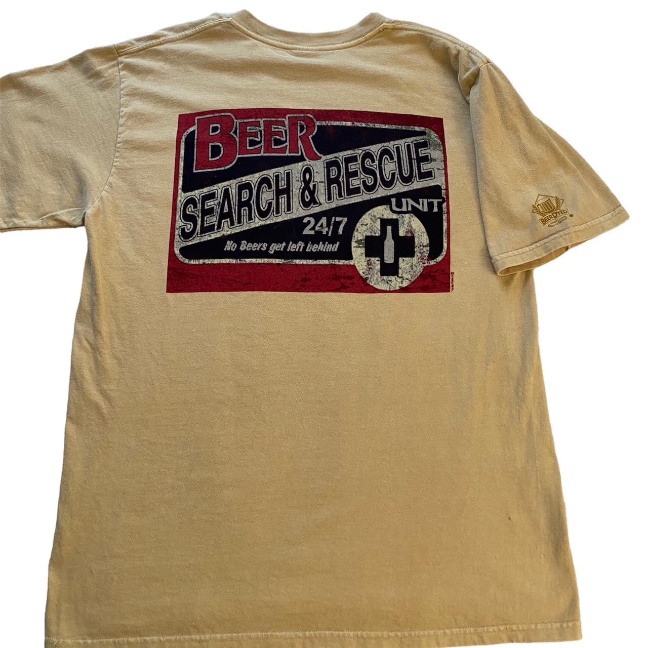 Crazy Shirts Men's Tan and Black Tshirt Depop