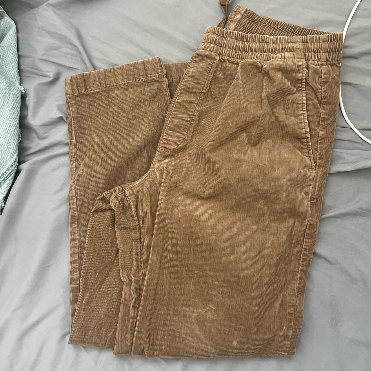 uniqlo corduroy joggers - has drawstring on waist -... - Depop