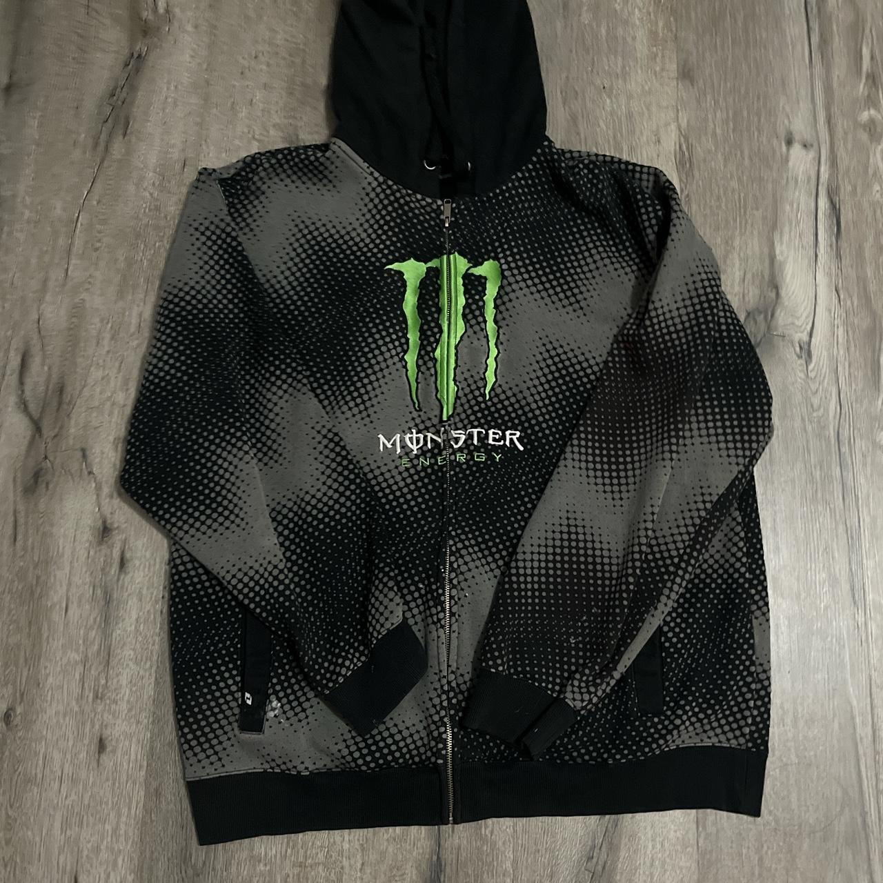 monster 2000s zip up hoodie, from my personal... Depop