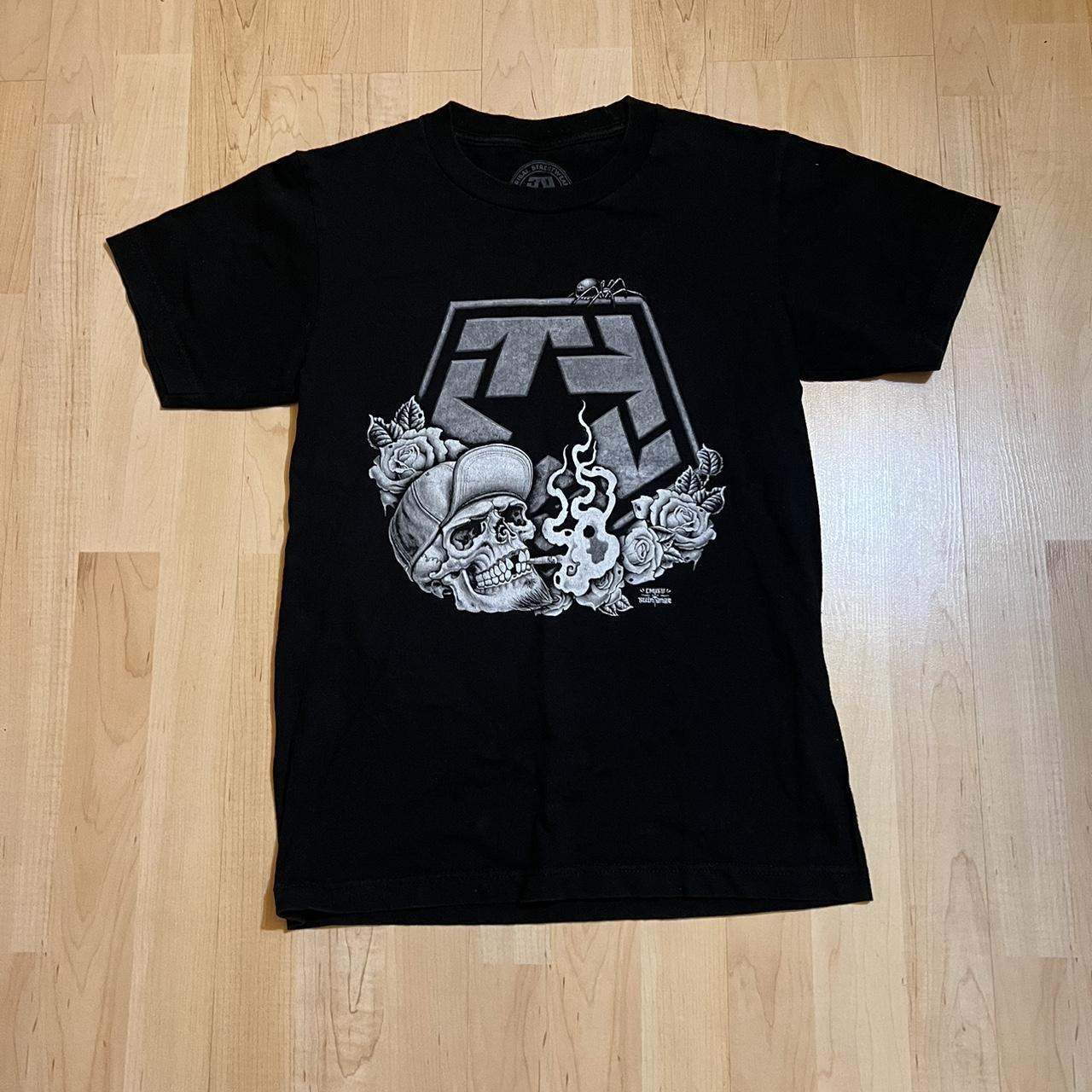 SMALL- TRIBAL SKULLS AND SPIDERS T-SHIRT #y2k... - Depop