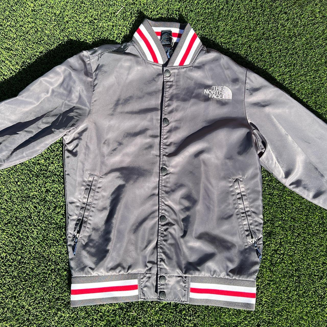 NORTH FACE VARSITY JACKET Red stripes White