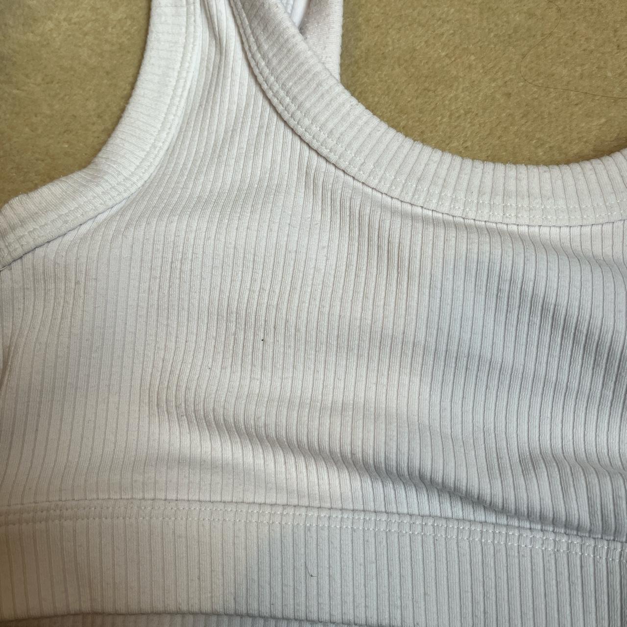 Alo Yoga Ribbed Sports Bra White ribbed Size... Depop
