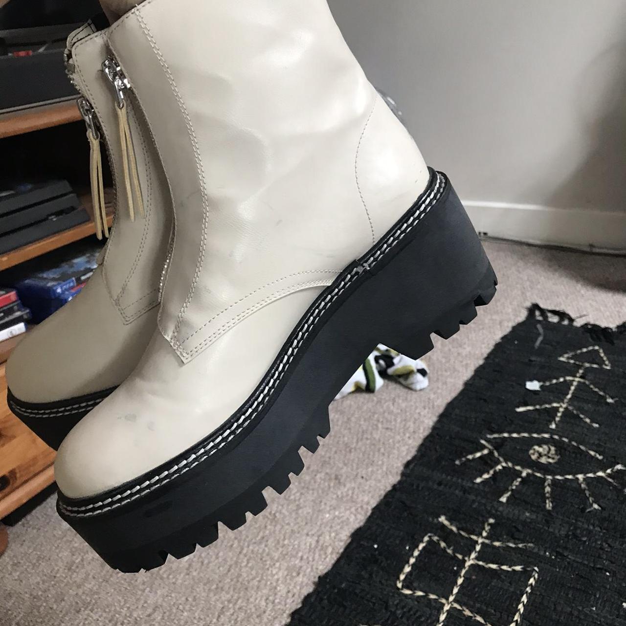 H&m White Zip Front Boots H&m White Platform Boots