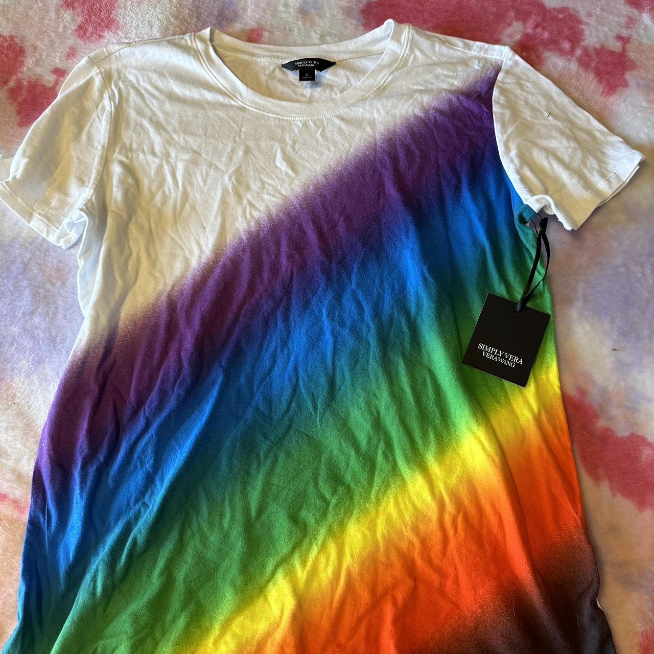 simply vera verawang rainbow shirt size small brand... - Depop
