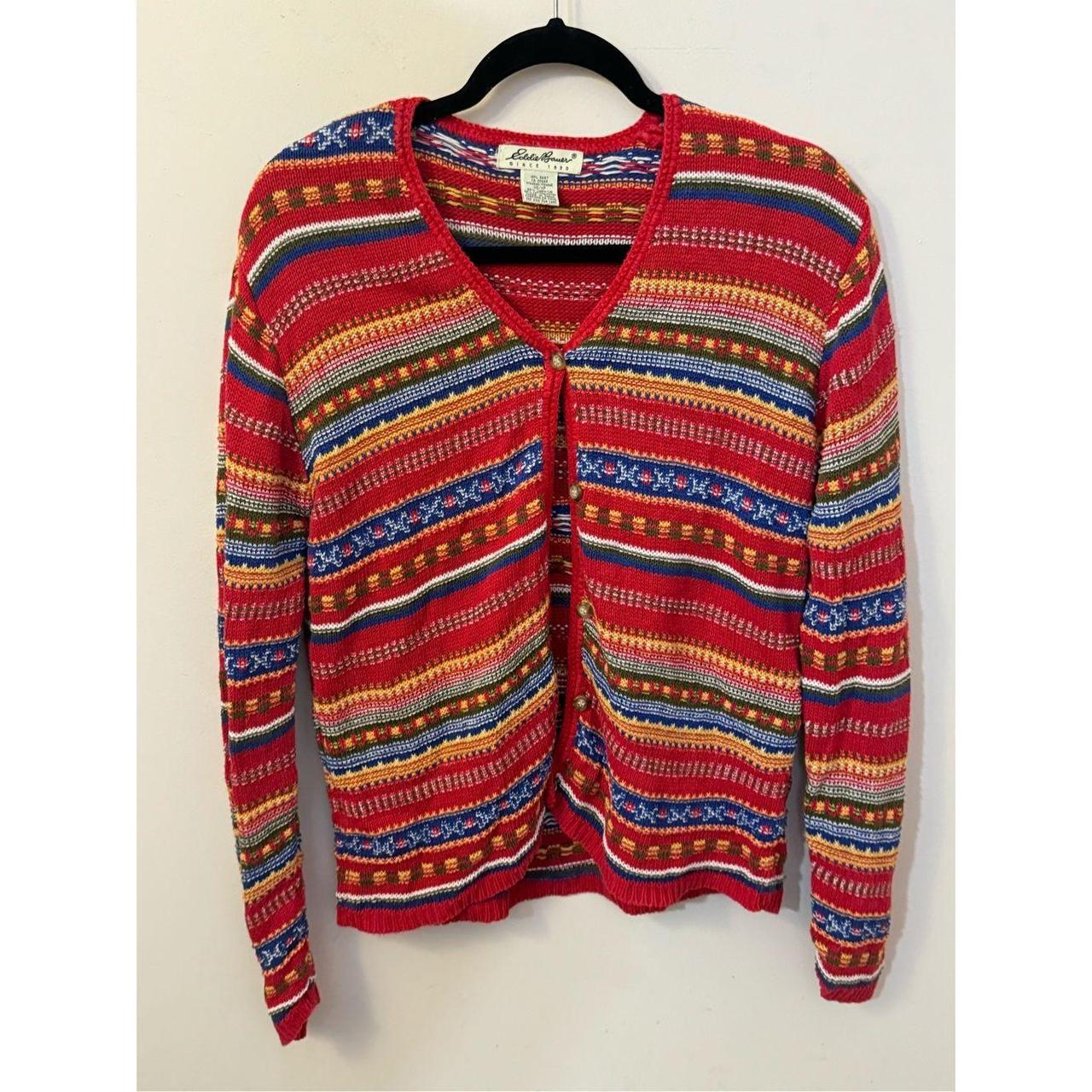 トップス Eddie Bauer V Neck Cotton Cardigan 90s Eddie Bauer V Neck Cotton Cardigan 90s