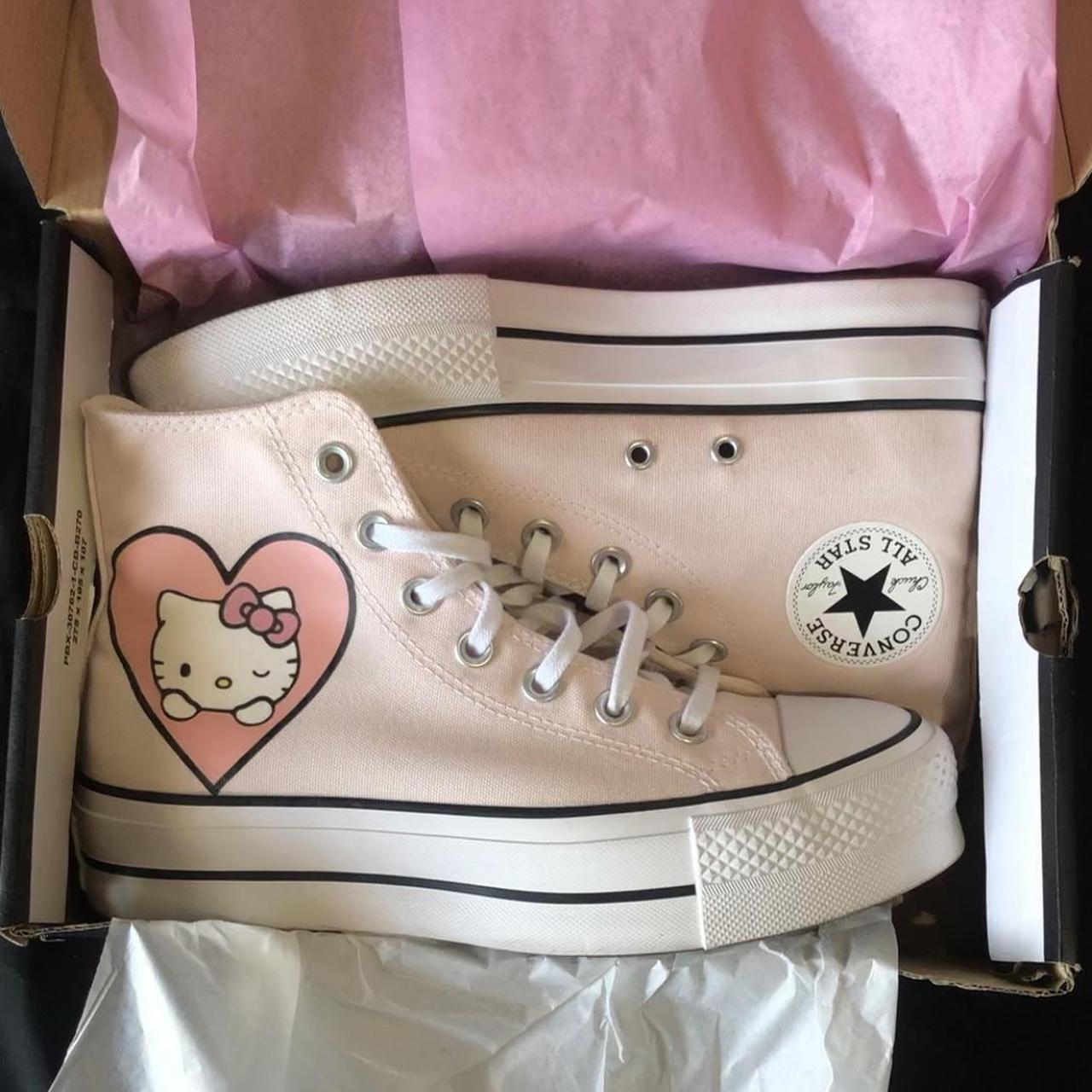 Baby pink Hello Kitty Platform Converse Brand new... - Depop