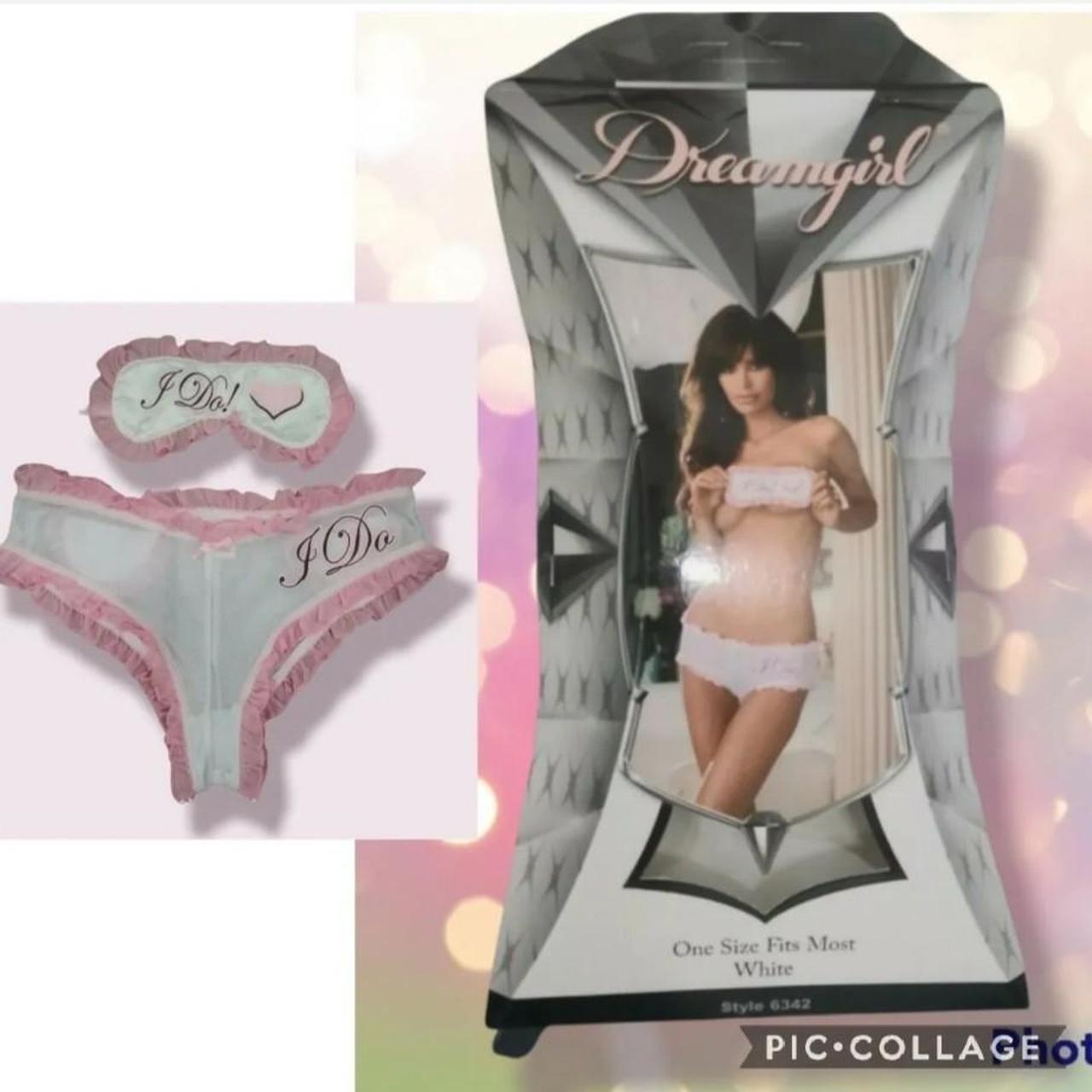 Dreamgirl Women's Lace Patterned Knit Lingerie Set With Attached Garters Stockings