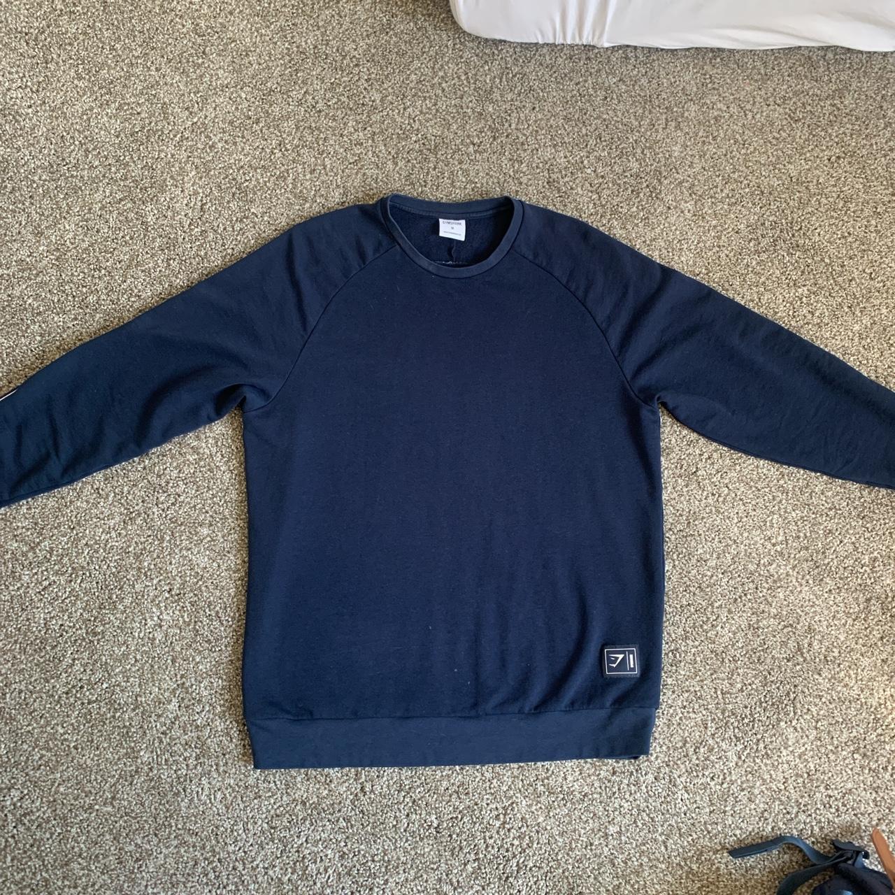 Gymshark Men's Navy Sweatshirt Depop