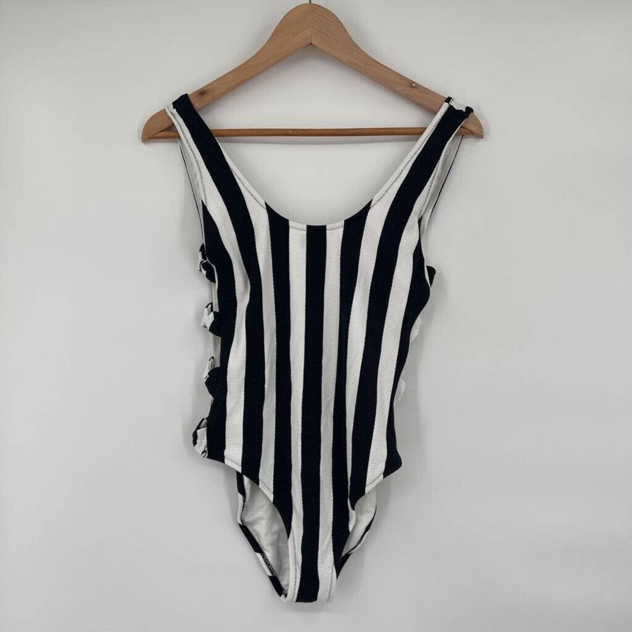 Volcom Women's Black and White Swimsuit-one-piece | Depop