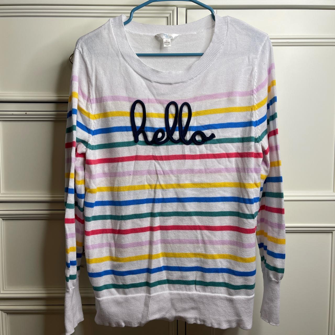 Time and tru striped hello clearance sweater