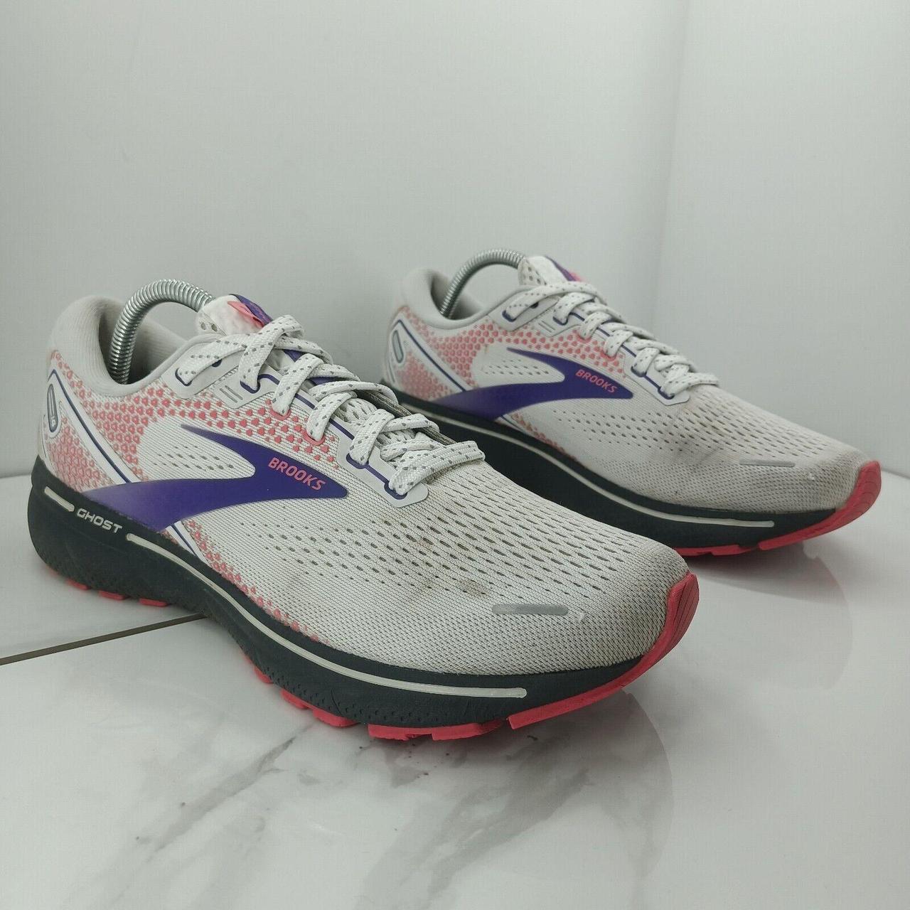 Brooks Ghost 14 Womens Size 11 White/Purple/Coral... Depop