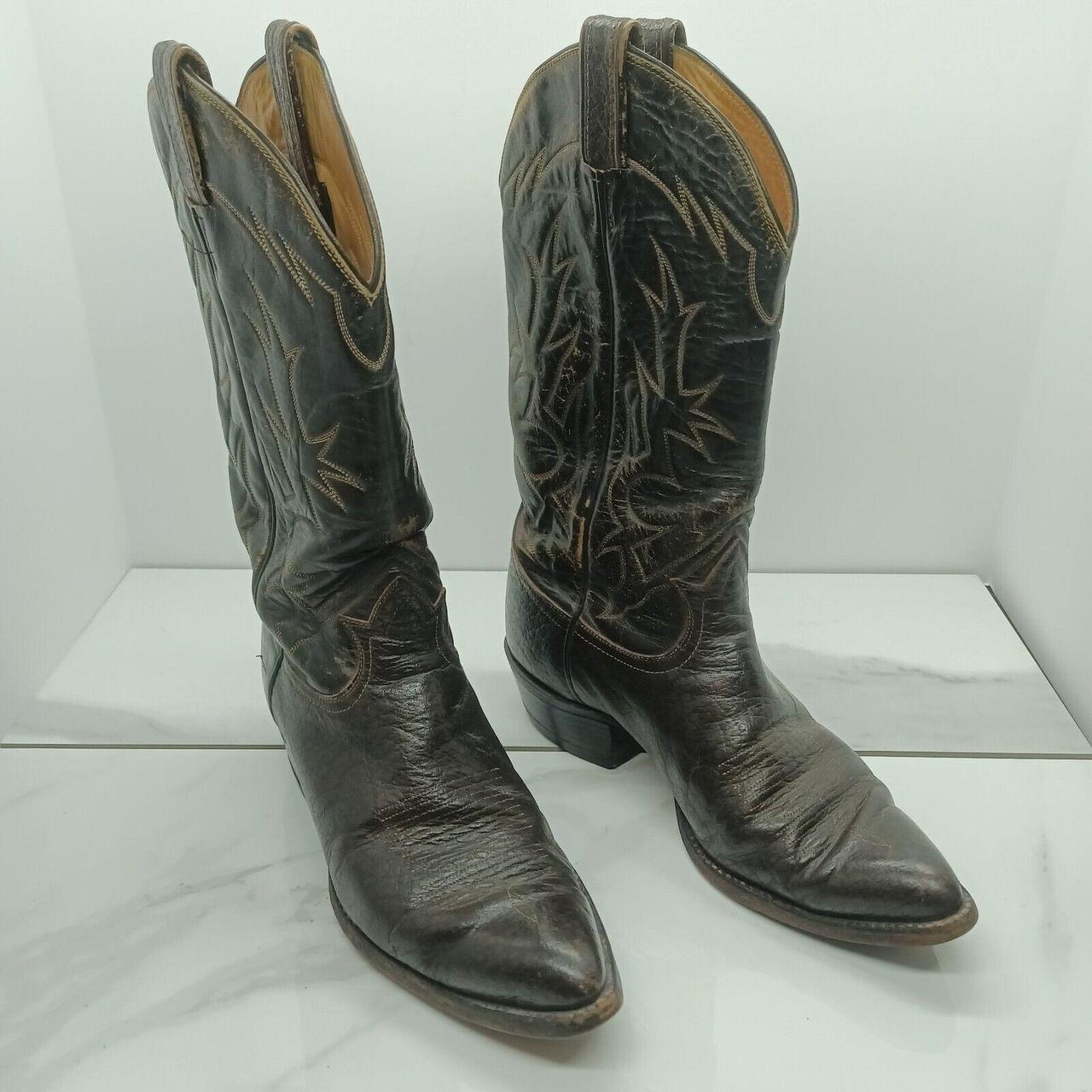 1960s Tony Lama Western Cowboy Boots Style 6283... - Depop