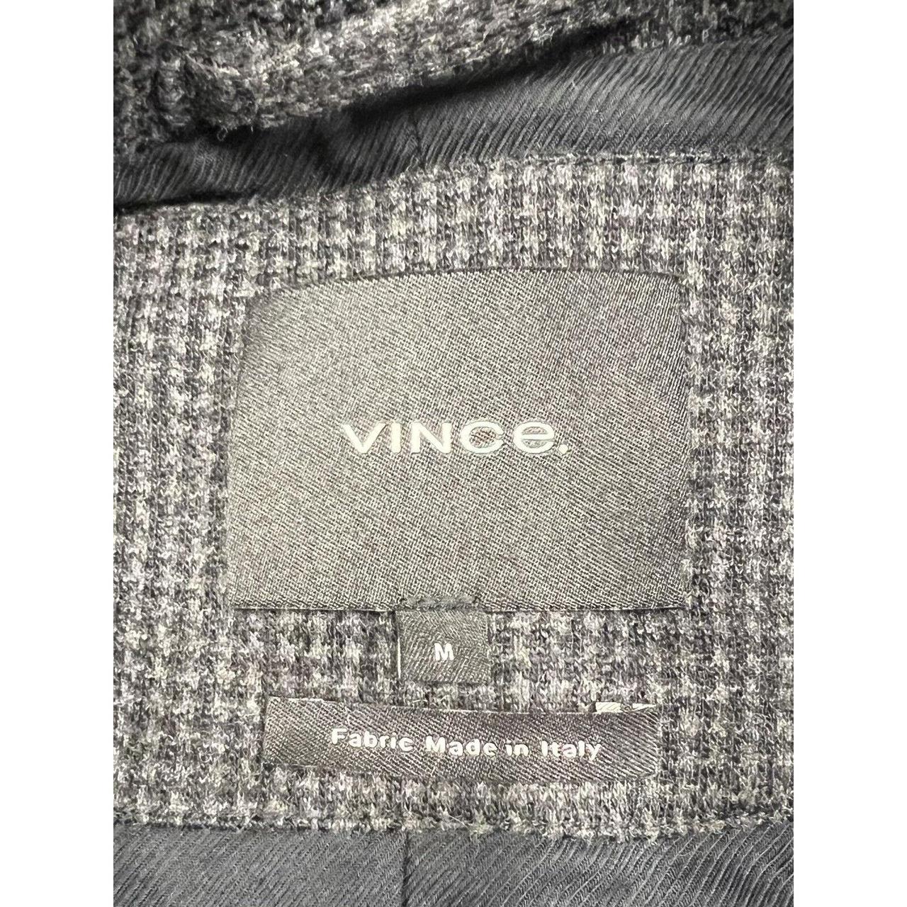 Vince Men's Black Wool Blend Houndstooth 2 Button... - Depop