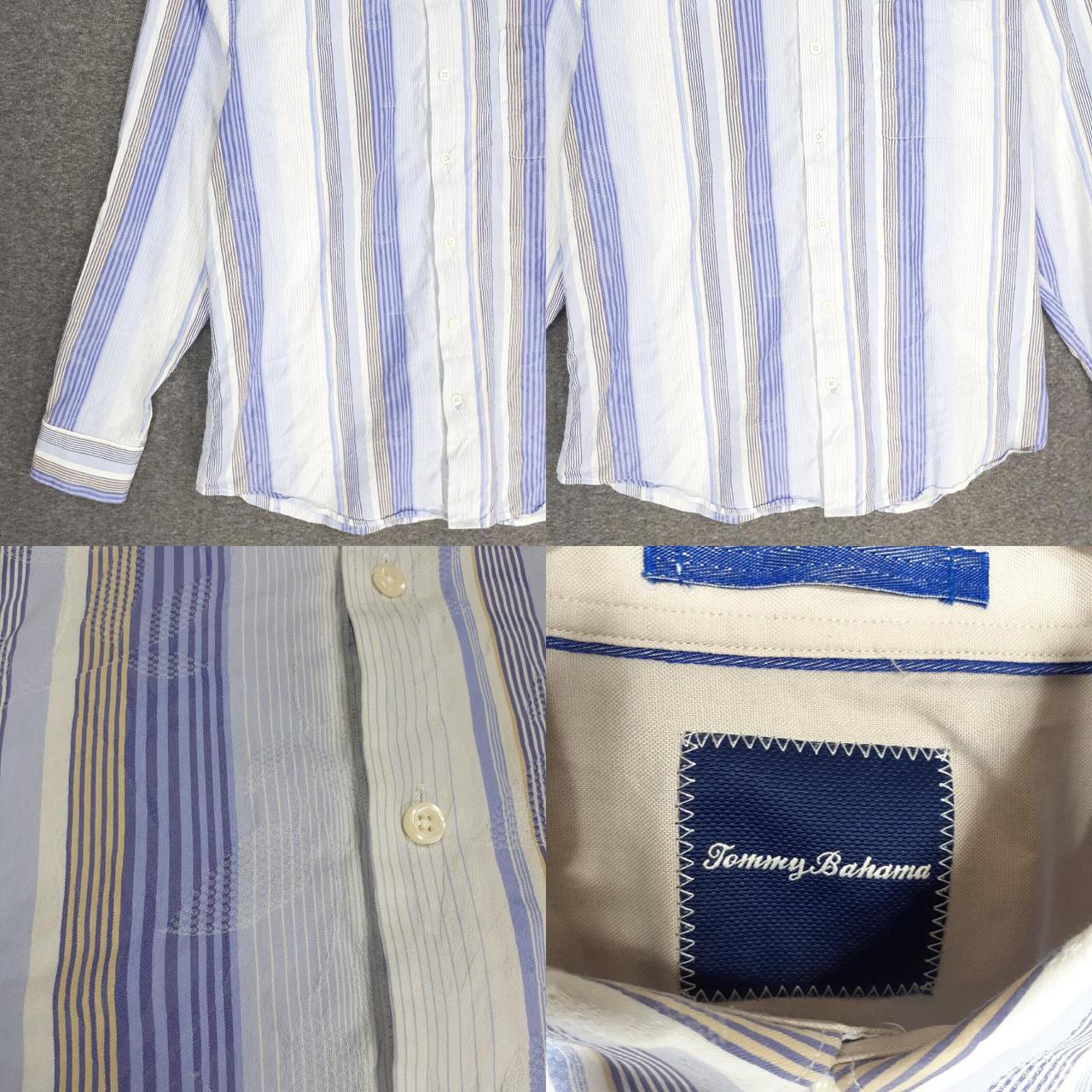 White Tommy Bahama Button-up(M) Ascents of blue - Depop