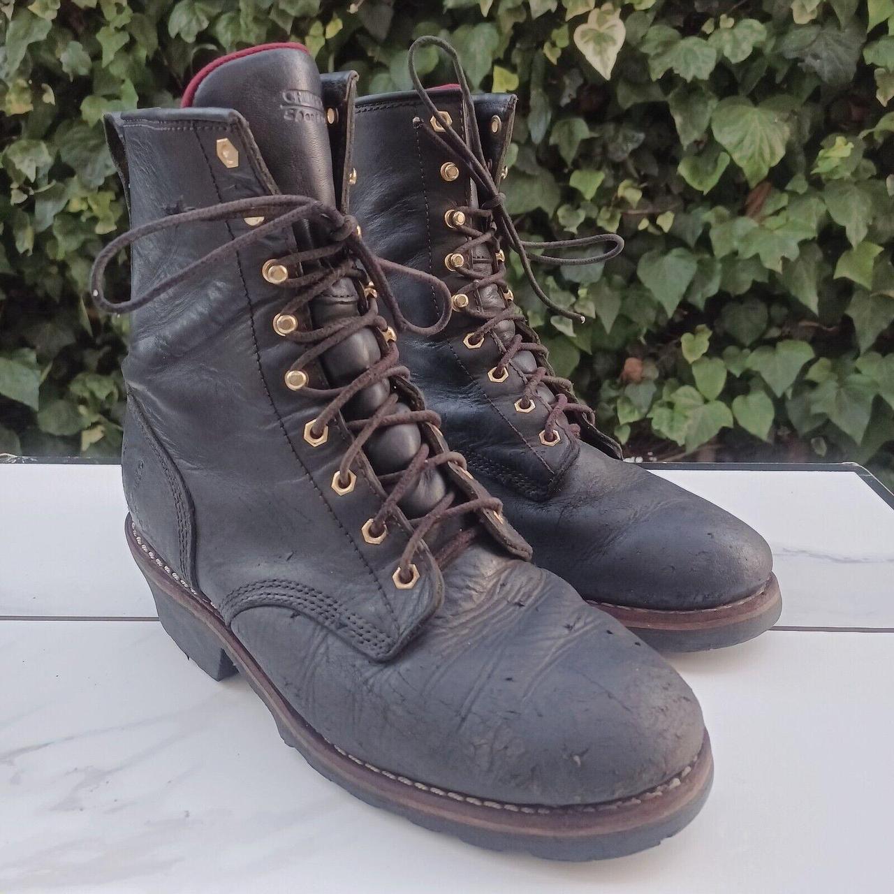 Chippewa Logger Boots Men's Size 9 M Black 73015 - Depop