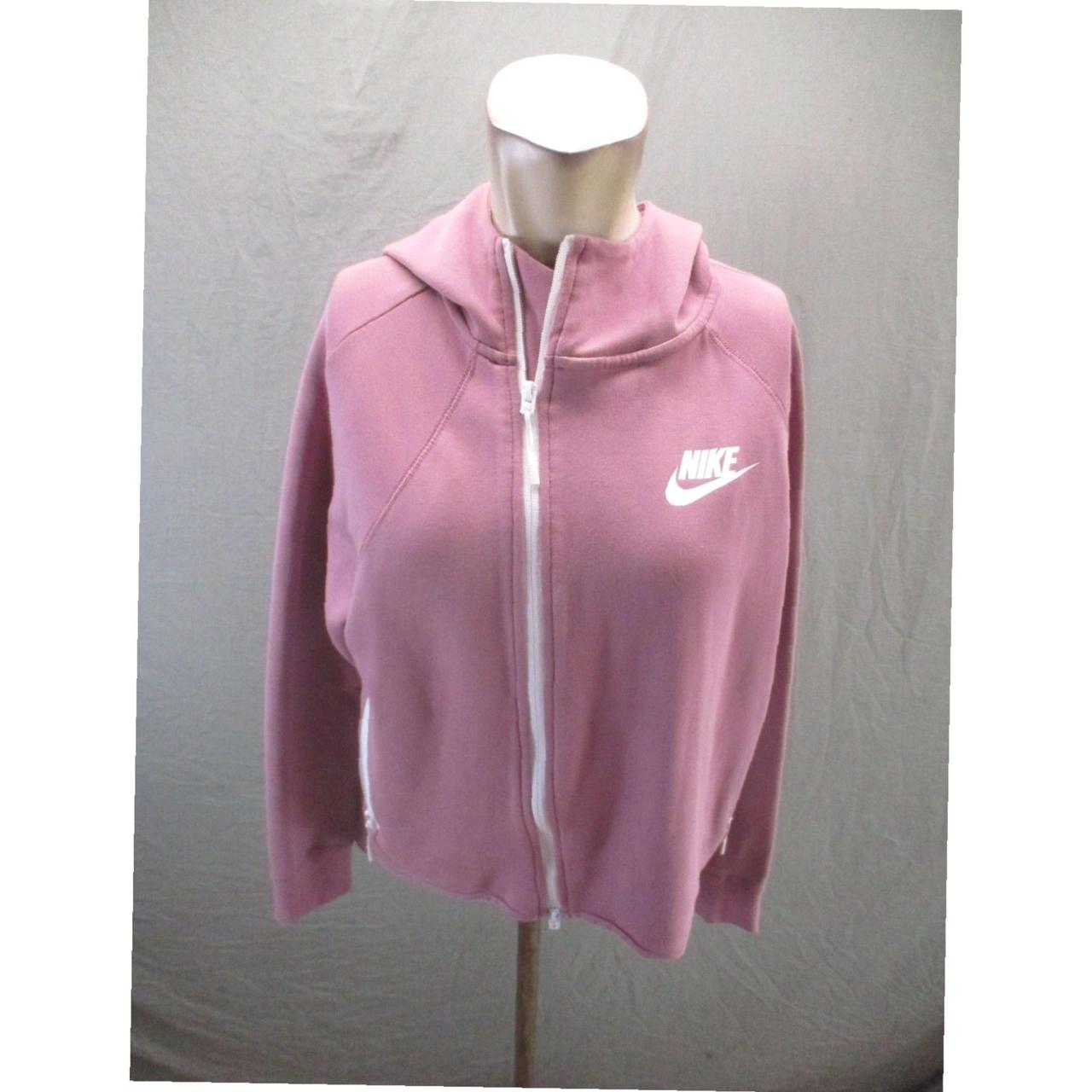 Womens Pink Cotton Blend Athletic Full Zip Hooded. Depop