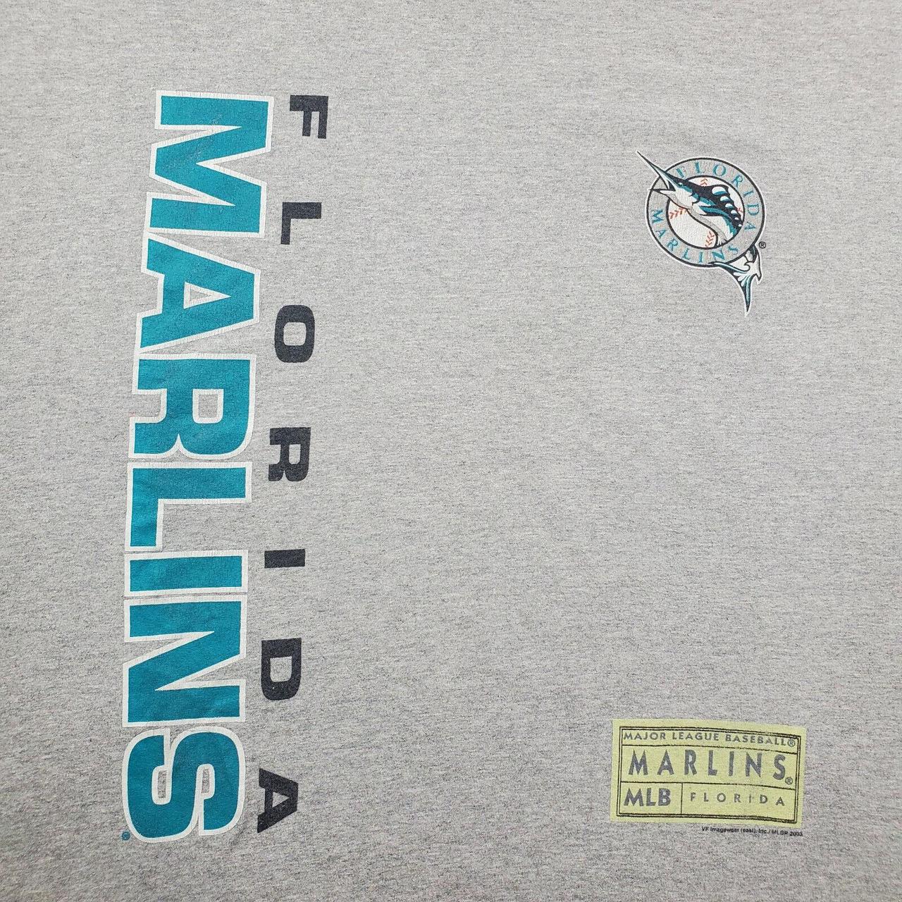 Vintage Miami Marlins Shirt Mens XL White Blue - Depop