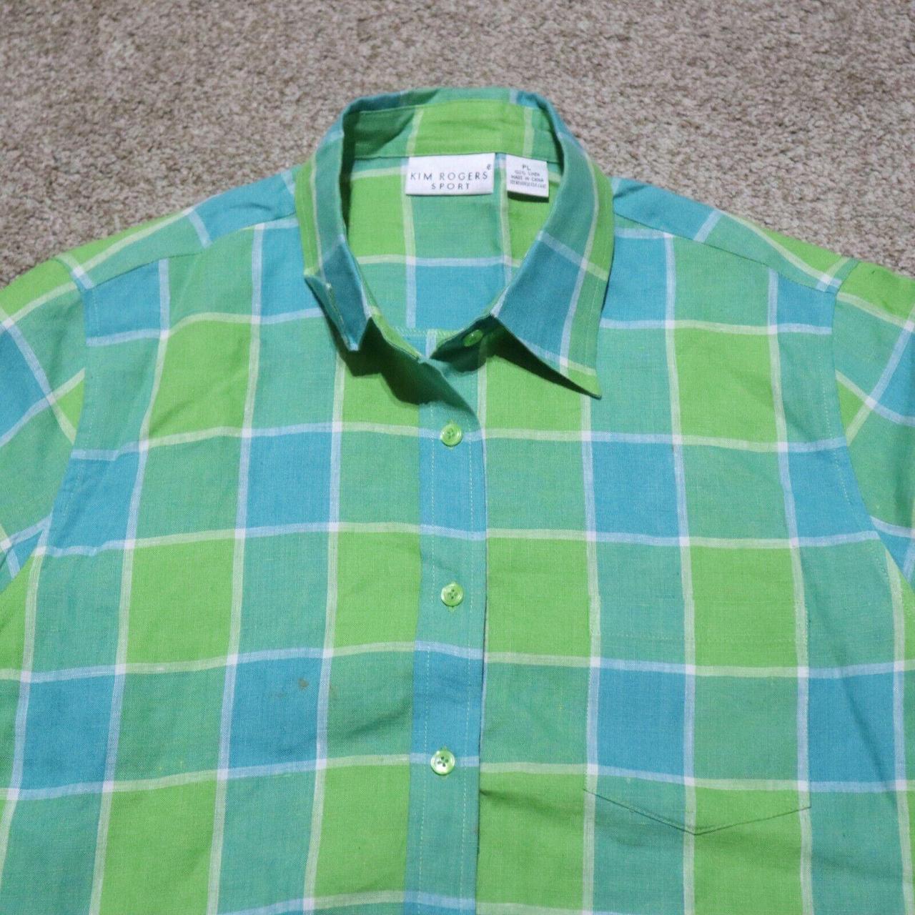 Blue Q Women's Green and Blue Sweatshirt Depop