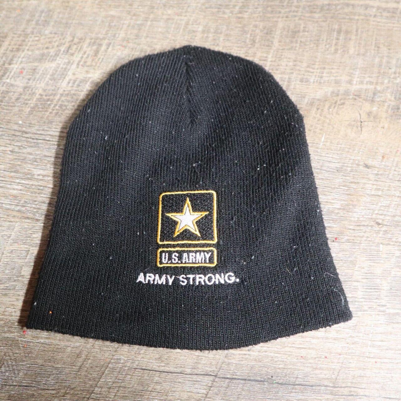 US Army Embroidered Beanie Cap Star Military Black... - Depop