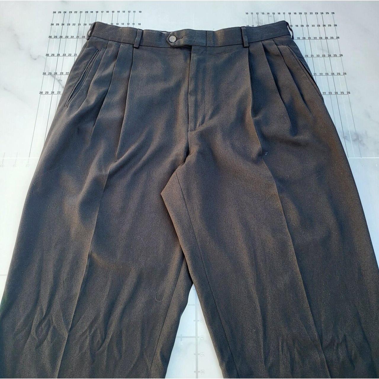 Vintage Slates Pants Size 33x33 Black Dress Pleated... - Depop