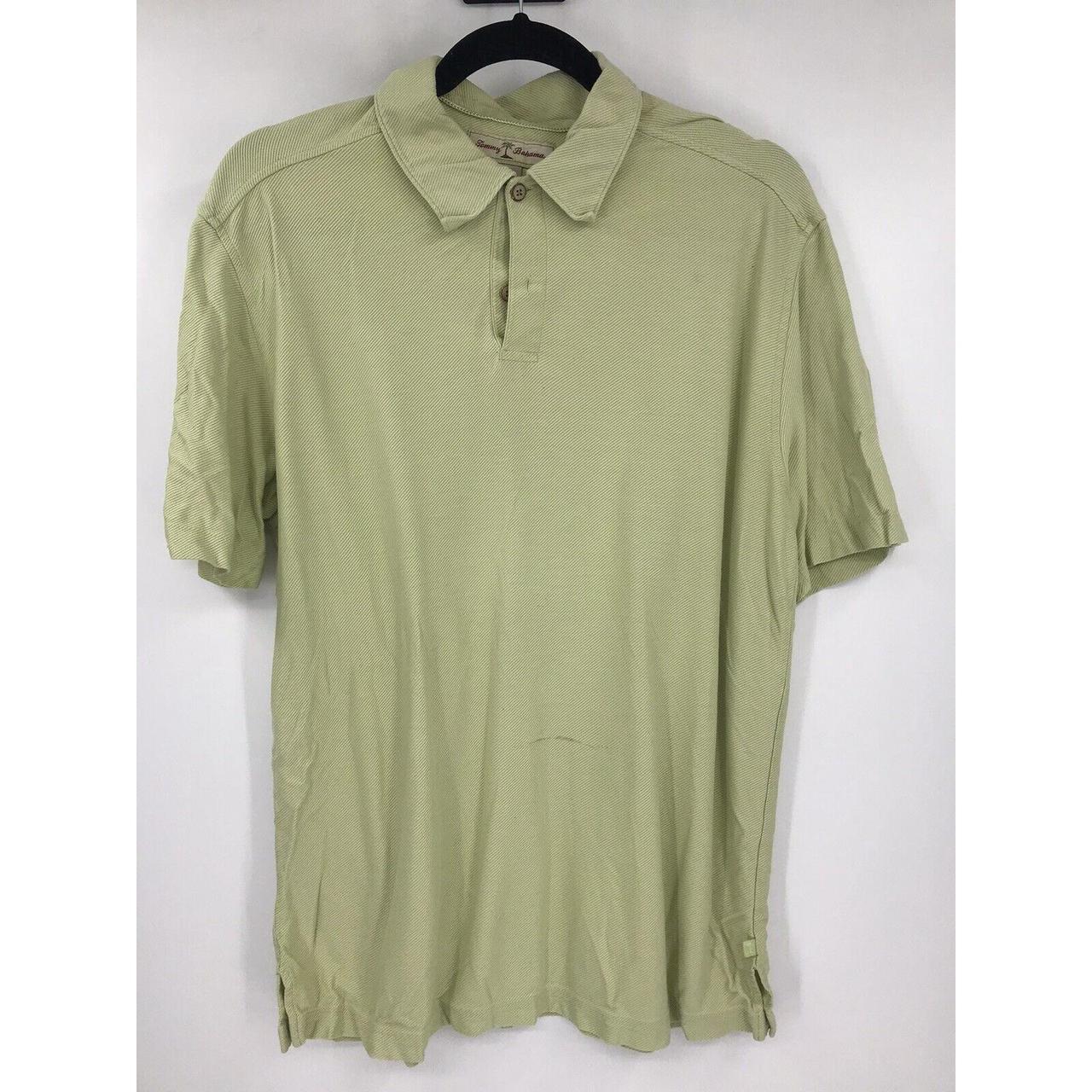 Tommy Bahama Polo Shirt Mens L Large Green Silk... - Depop