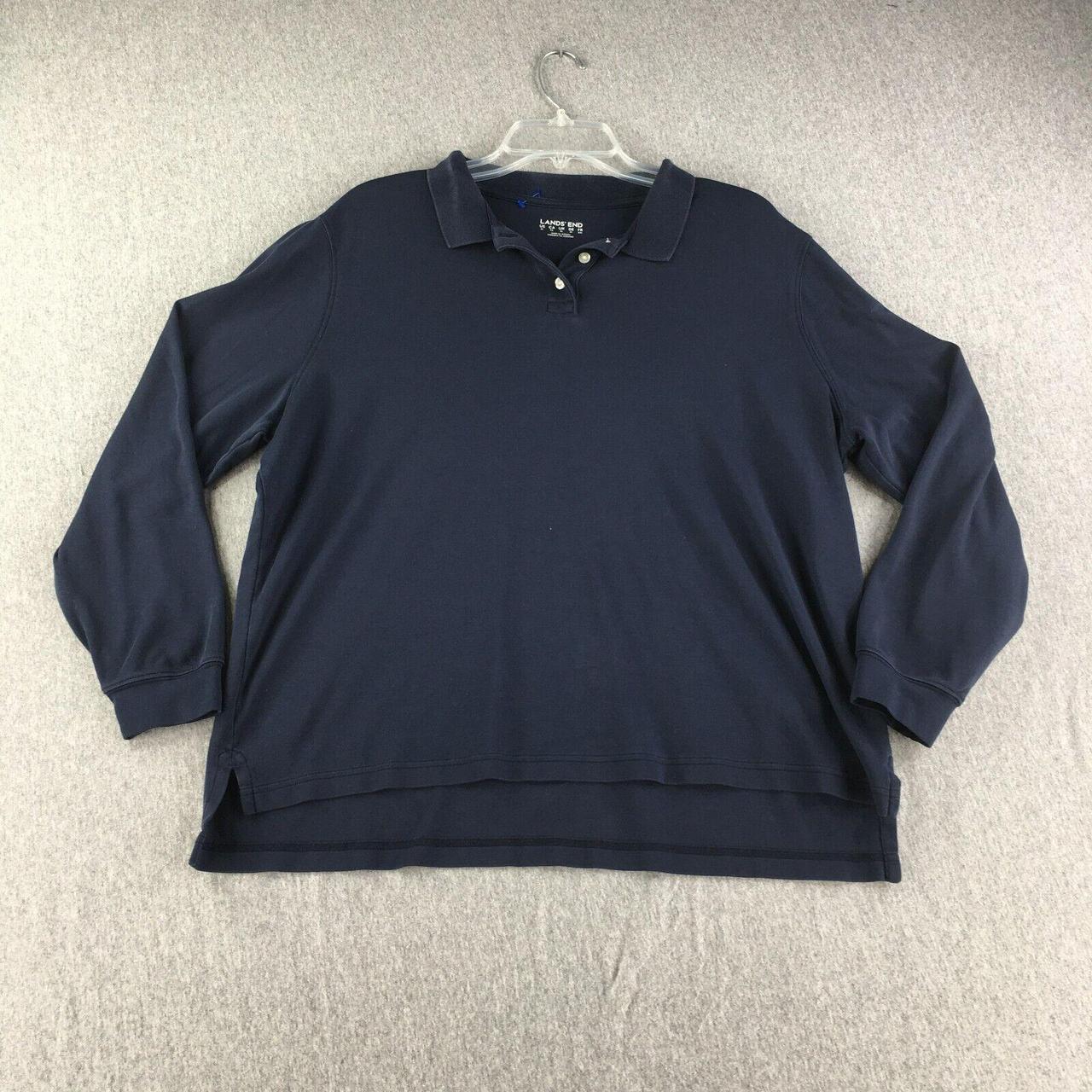 Lands End Polo Shirt Mens XL Long Sleeve Casual... - Depop