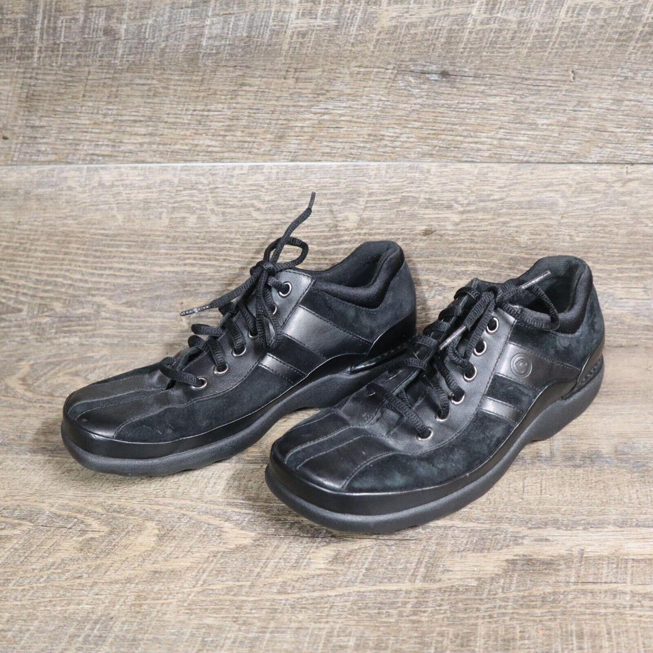 Rockport Black Leather Suede Shoes Lace Up Low Top... - Depop