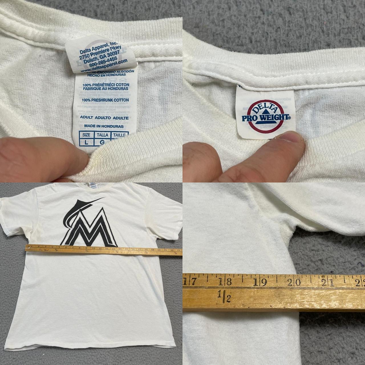 Vintage Miami Marlins Shirt Mens XL White Blue - Depop