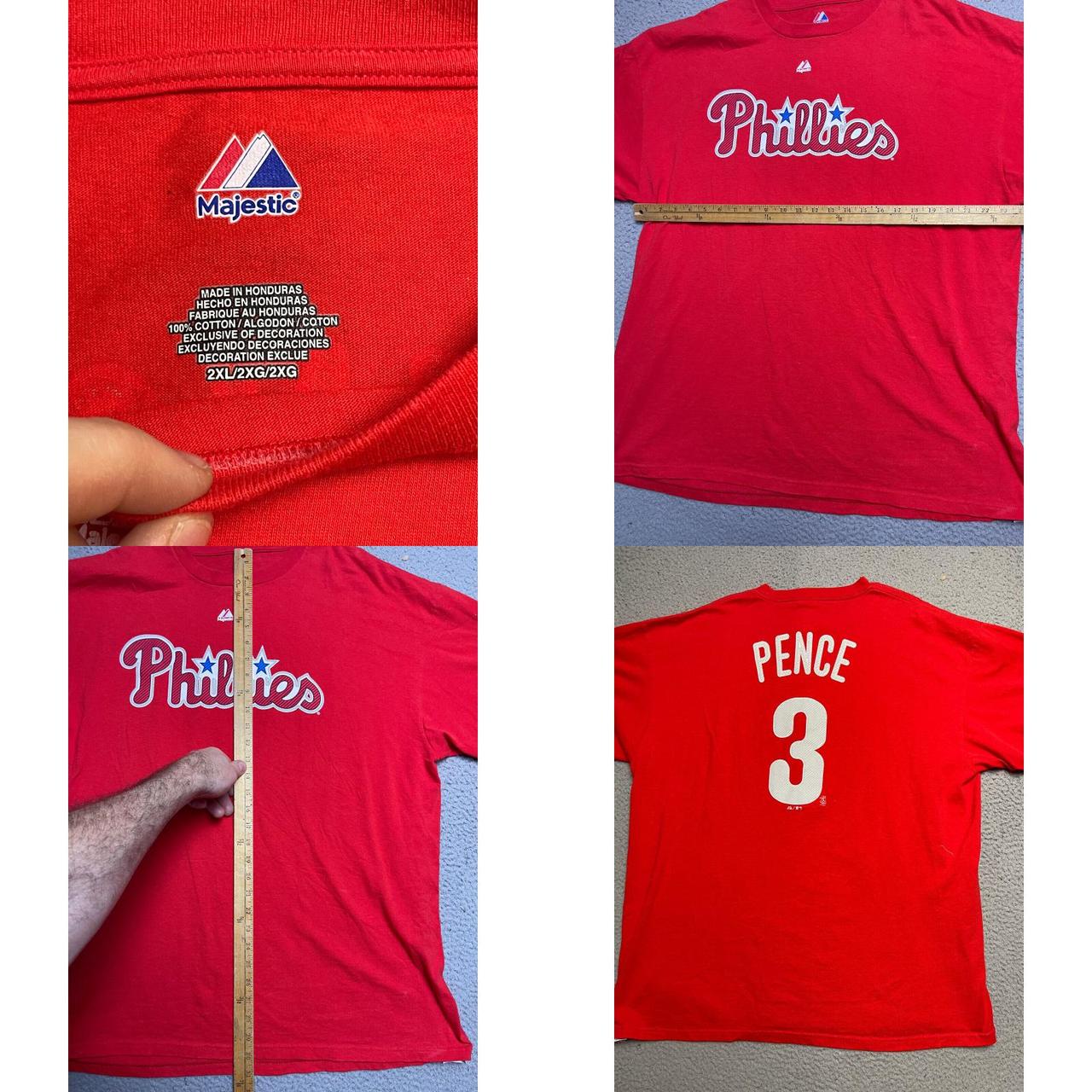 Philadelphia Phillies Shirt Men's Medium Majestic Short Sleeve Crew Neck MLB