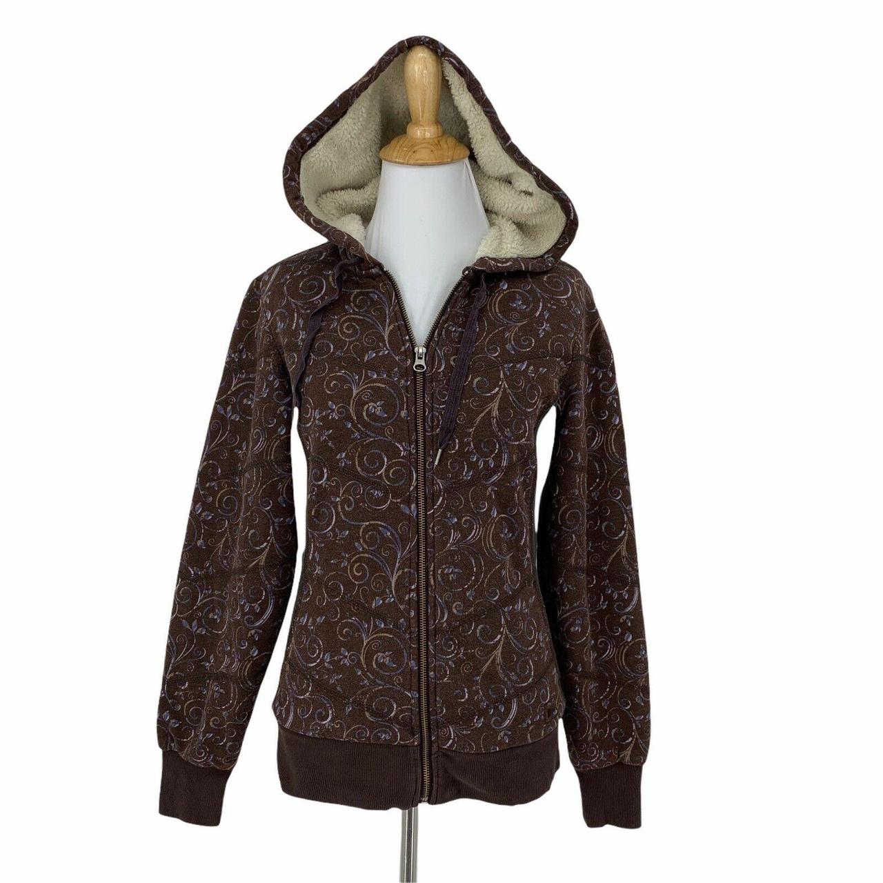 Rei Sherpa Lined Hoodie Womens Size XS Brown Full... Depop