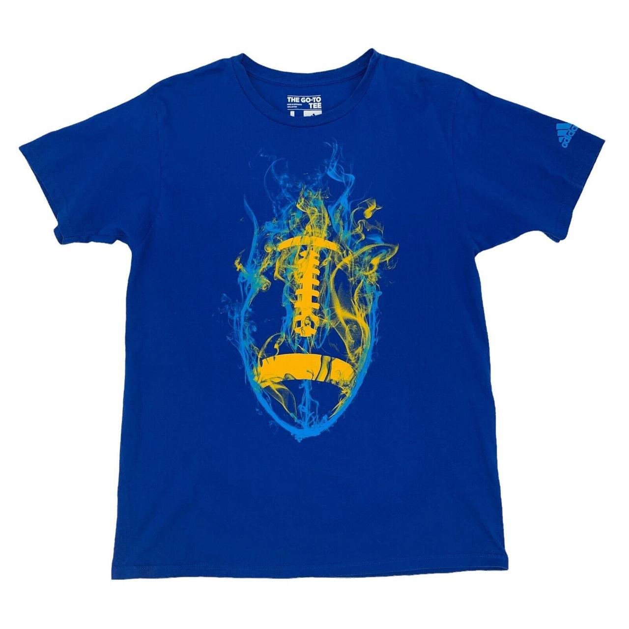 Adidas Football Graphic T Shirt Mens L Large Blue... Depop