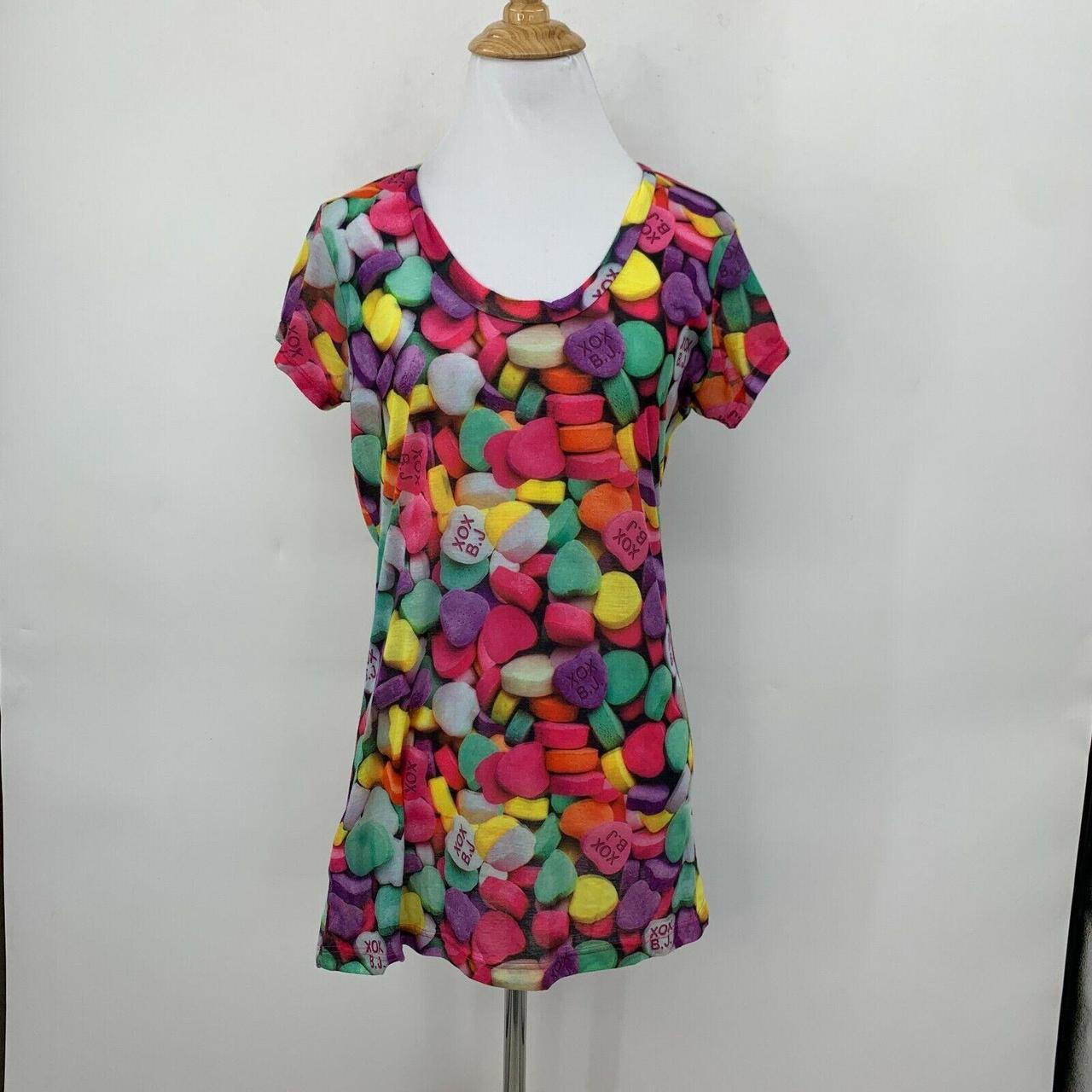 Vintage Betsey Johnson Candy Hearts Shirt Women's... Depop