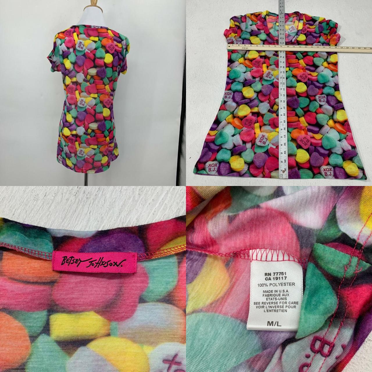 Vintage Betsey Johnson Candy Hearts Shirt Women's... Depop