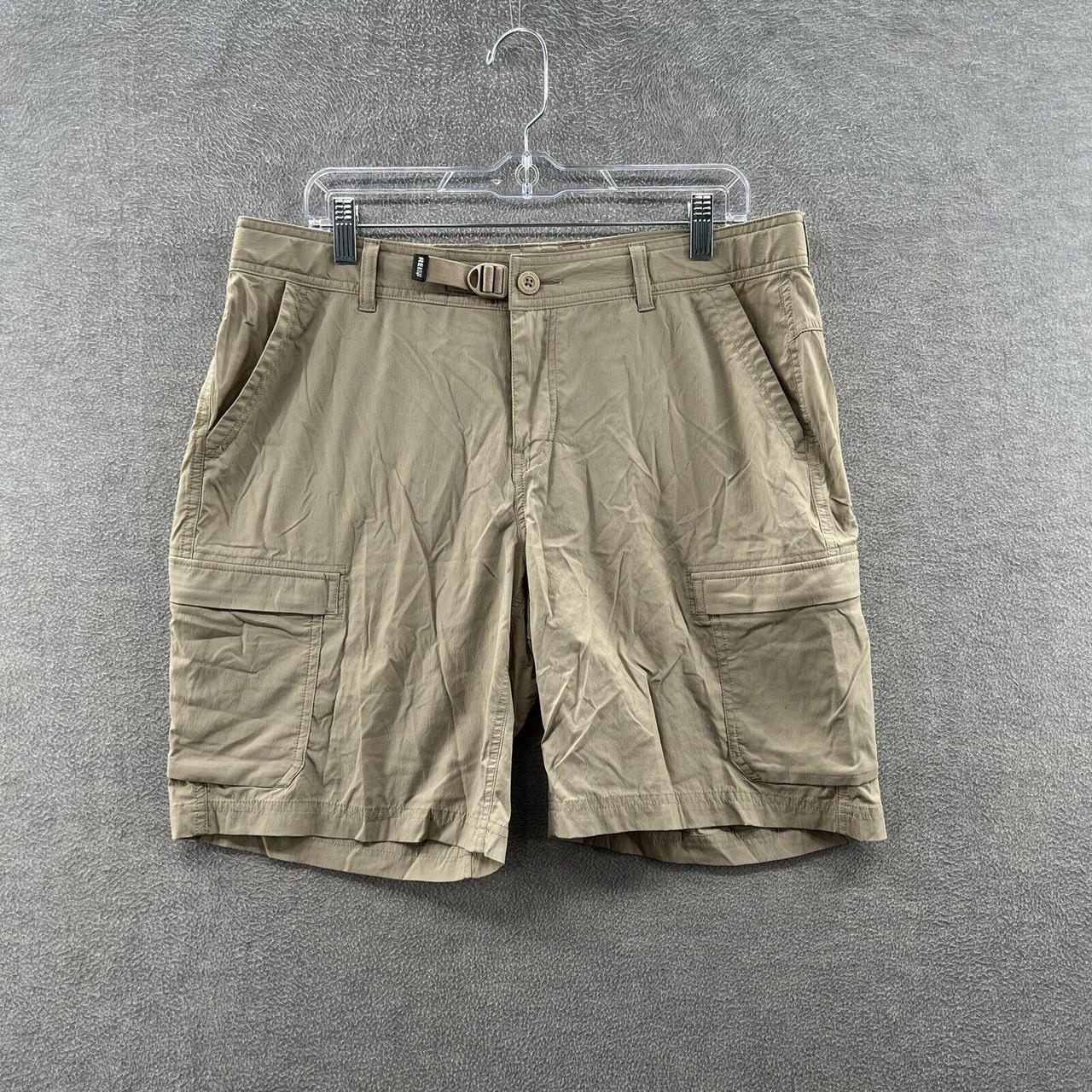 rei womens beige cargo shorts size 14 Item size:... - Depop