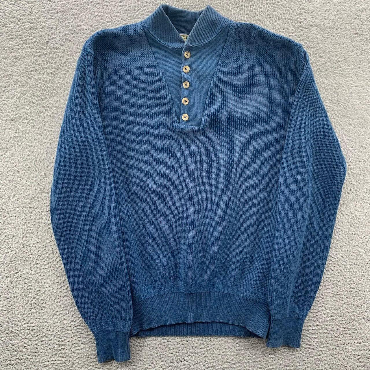 VTG LL BEAN Sweater Mens Large Blue Item size:... - Depop