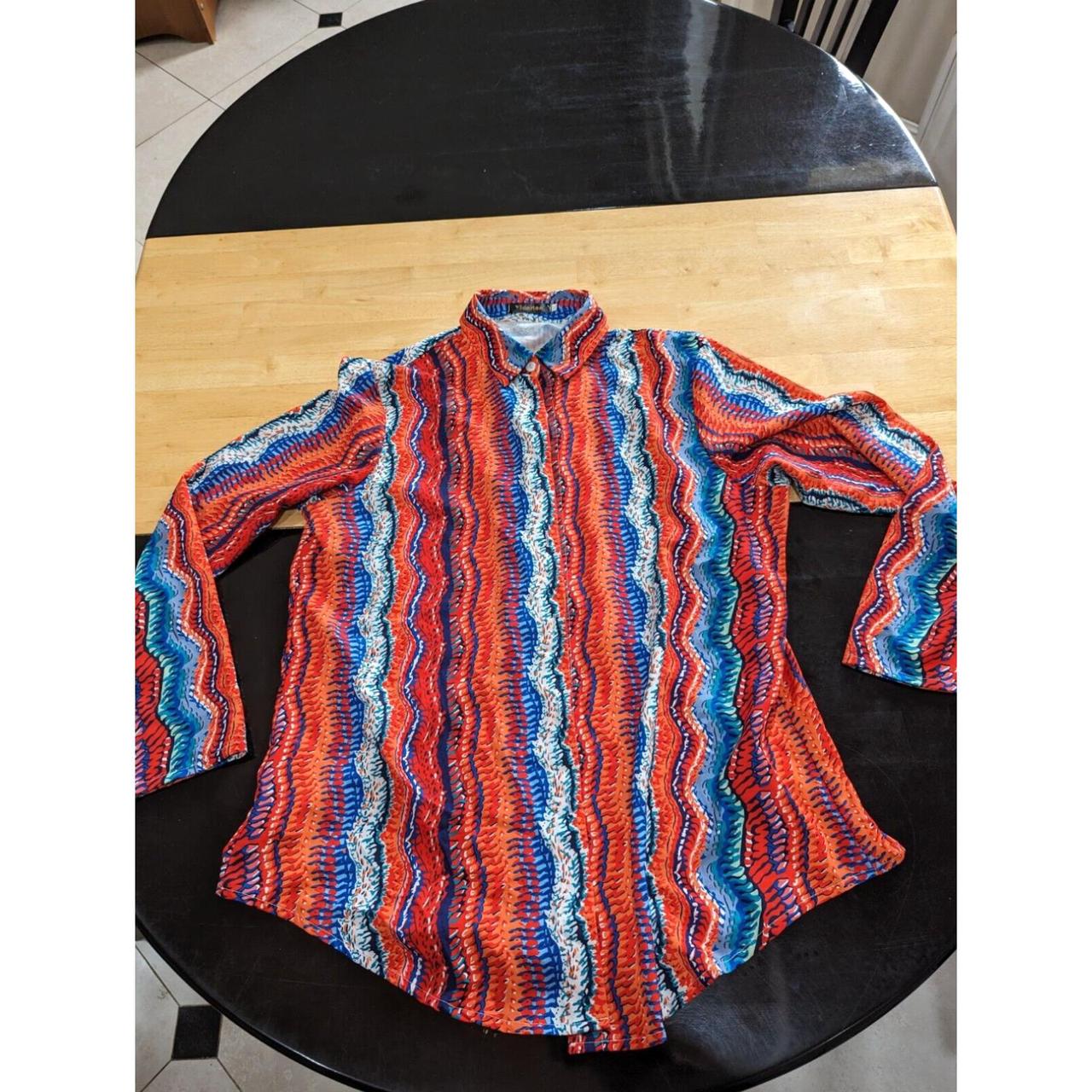 Womens yidarton long sleeve striped button shirt sz... - Depop