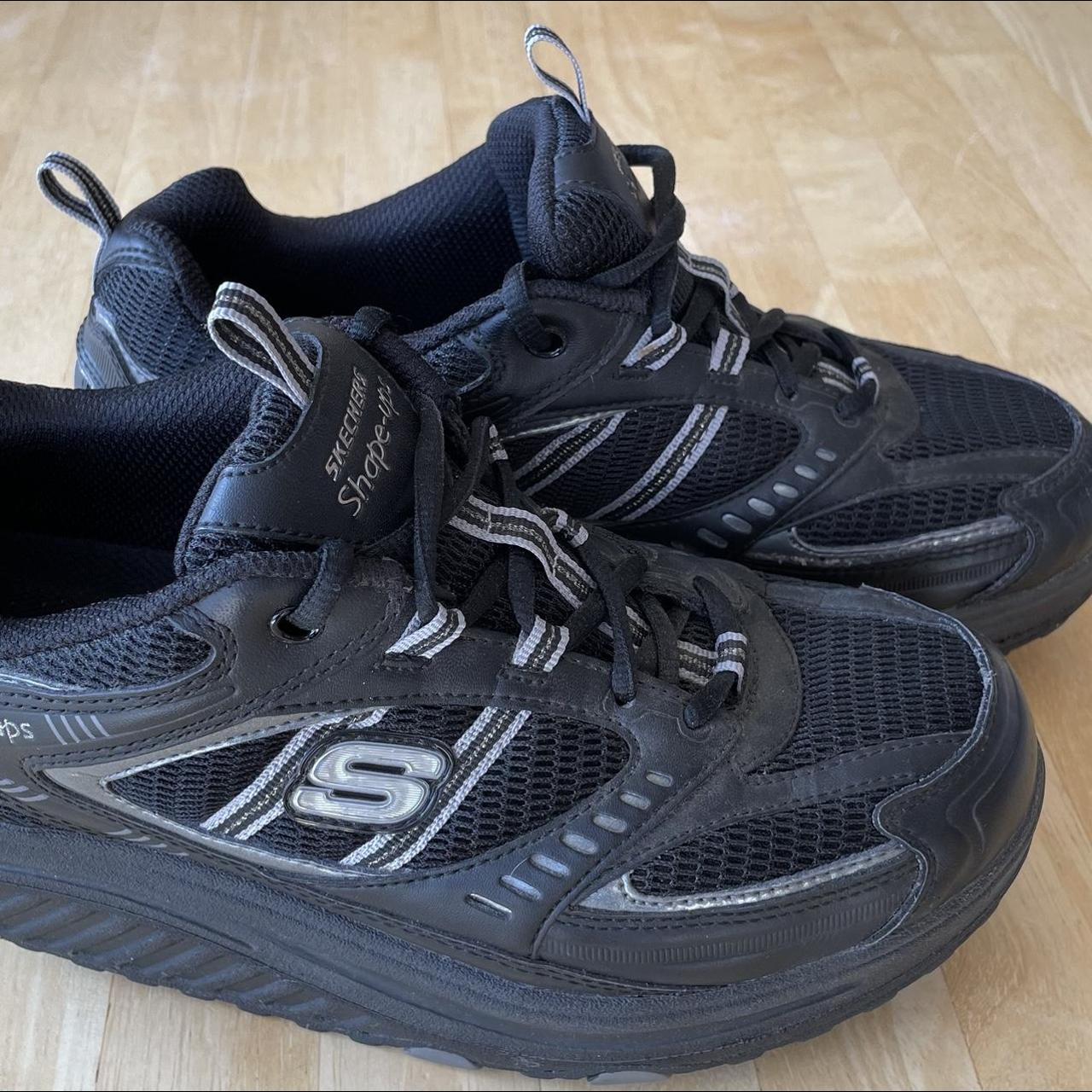 Vintage Y2K Skechers Shape-Ups Sneakers. Black with... - Depop