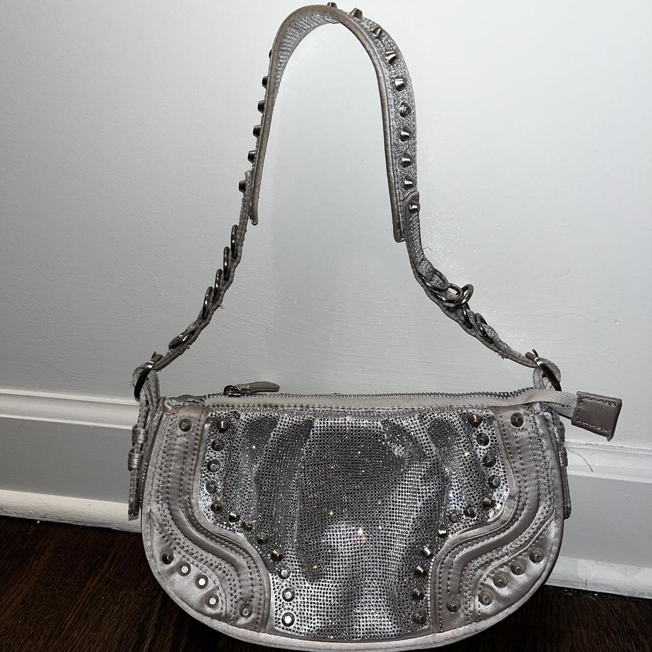 Zara silver rhinestone purse Depop
