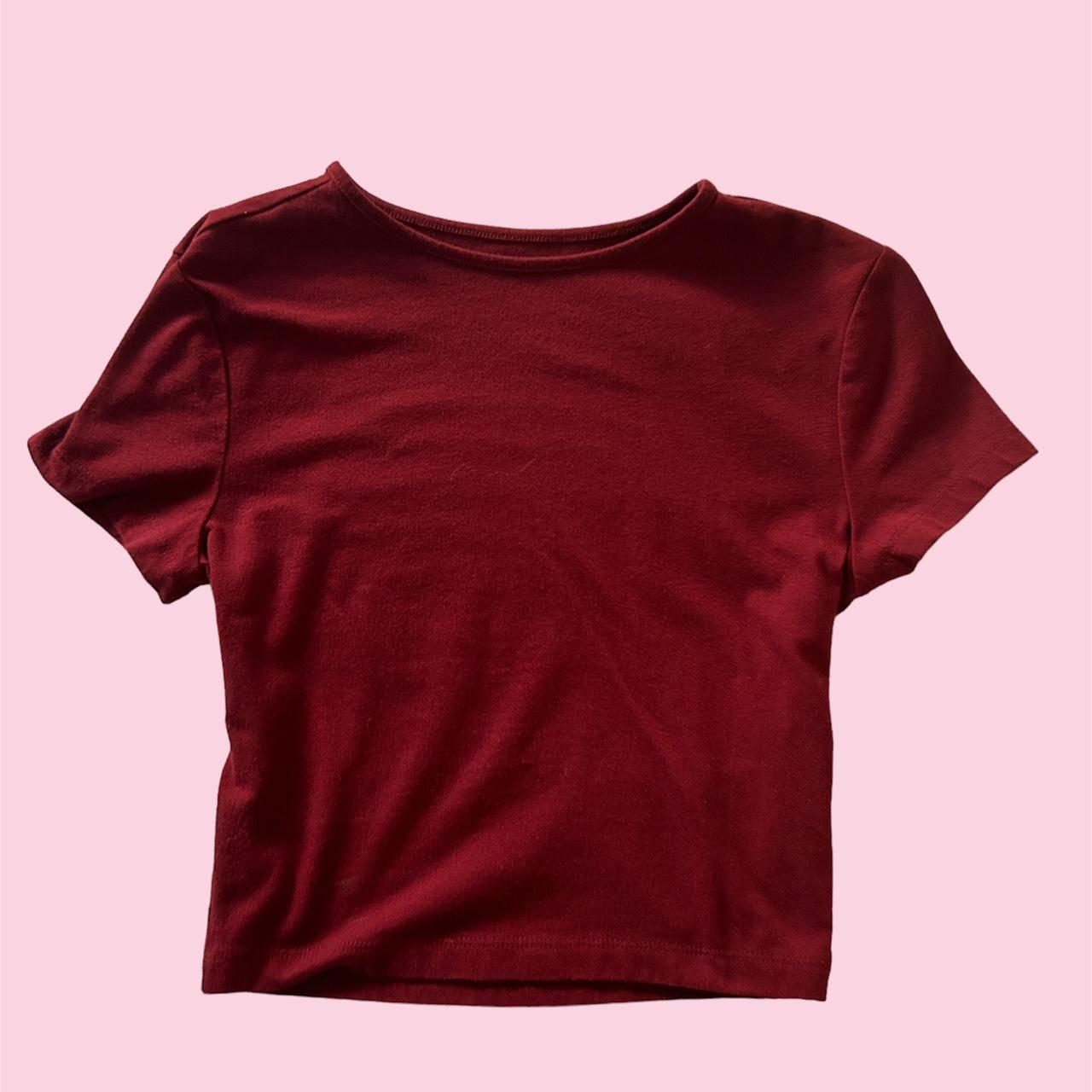 Target Women's Burgundy Croptop Depop