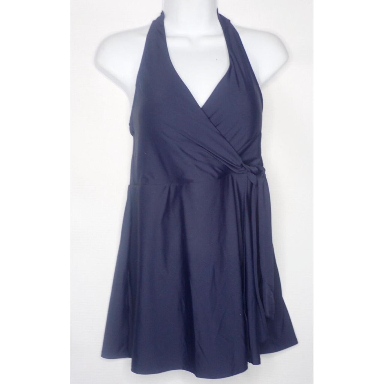 J CREW Wrap Halter Navy Swim Dress 6 NEW Retail