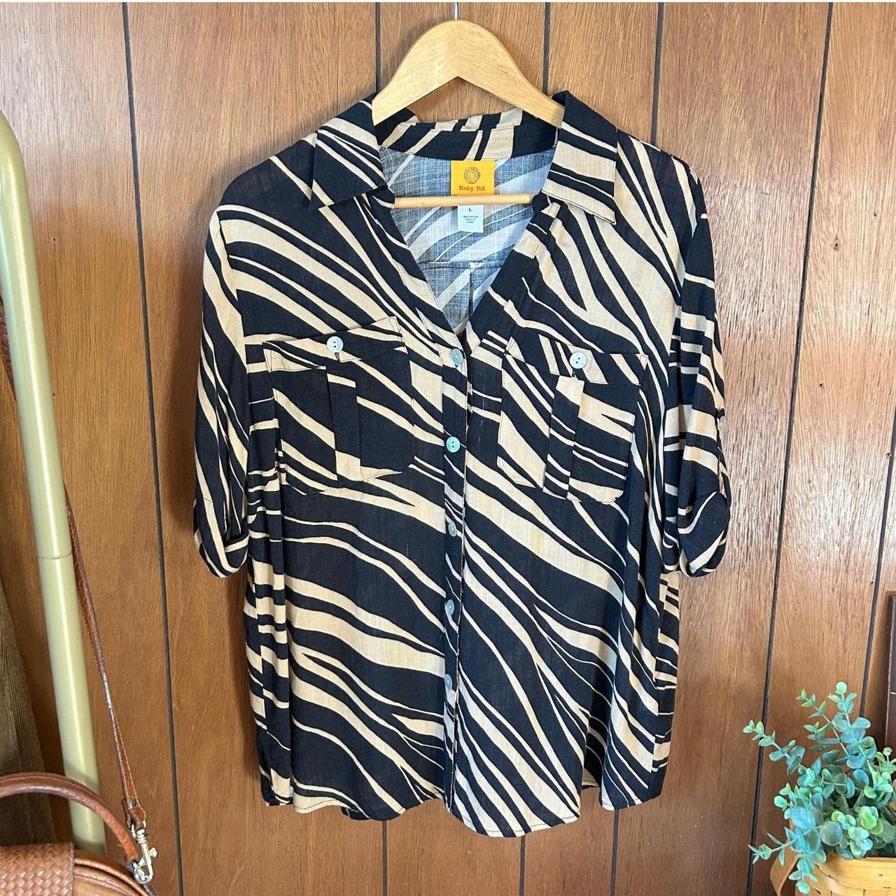 Ruby Rd. Women's Blouse - Black/Tan - L – Ruby Rd… - image 1