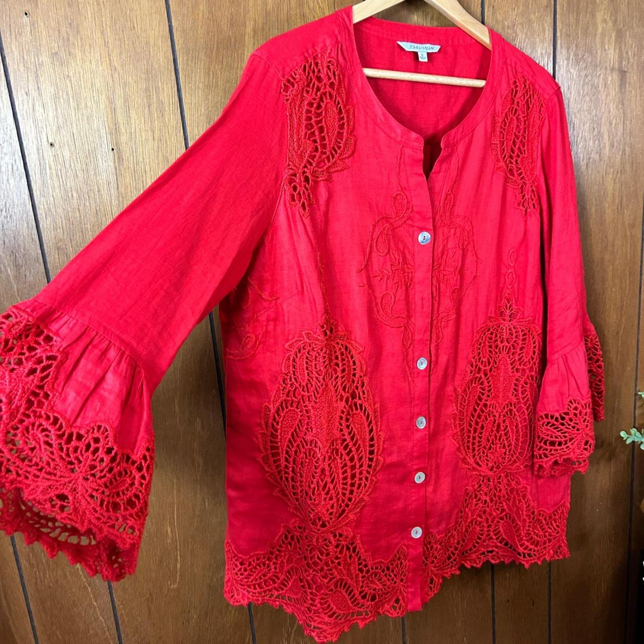 John Mark Women's Blouse - Red - L – JOHN MARK Re… - image 3